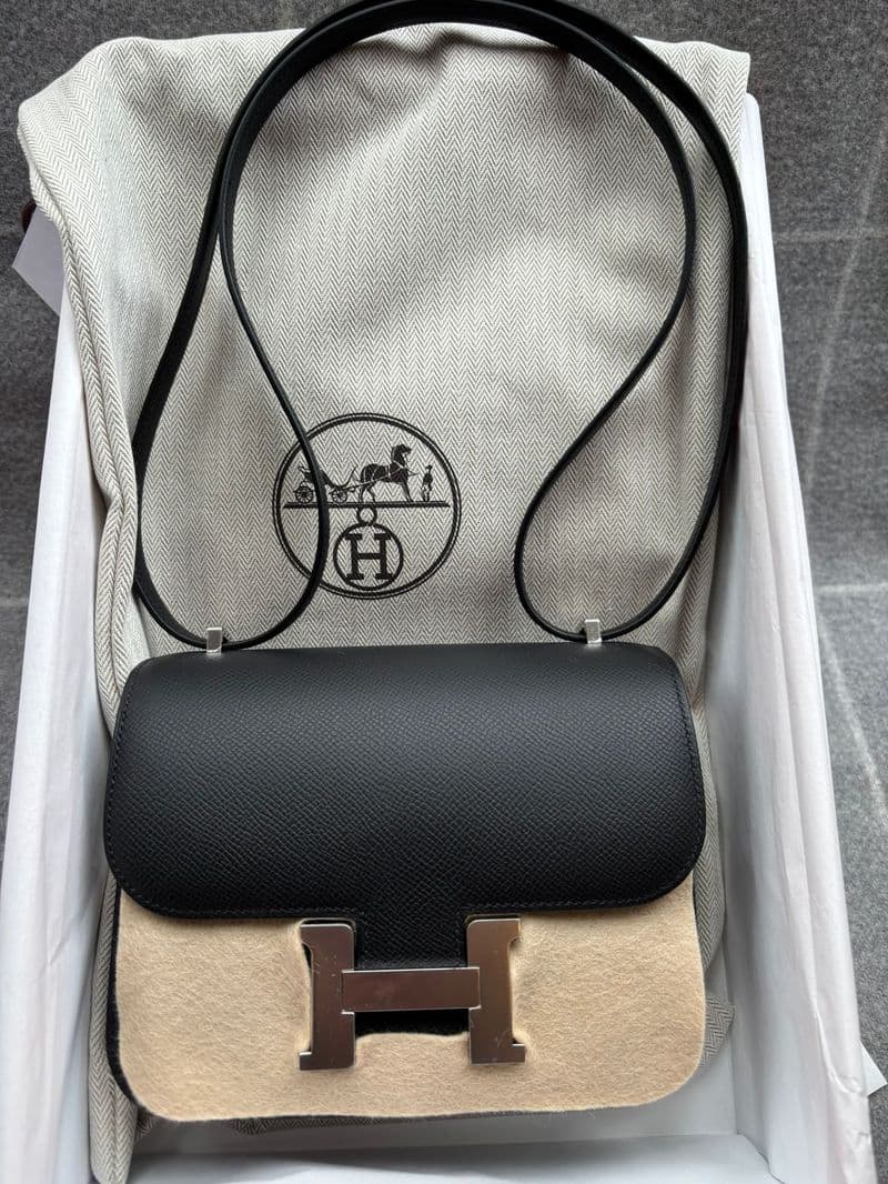Hermès Mini Constance in Noir Epsom PHW hardware