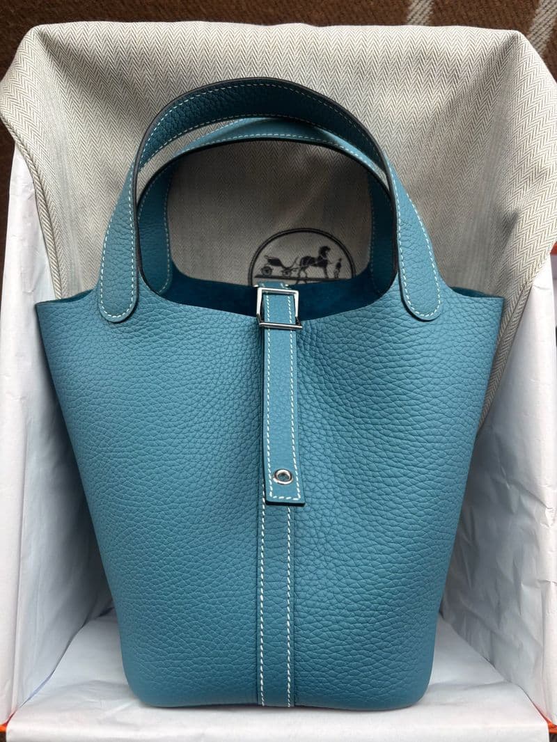 Hermès Picotin 18 18 in Blue Jean TC PHW hardware